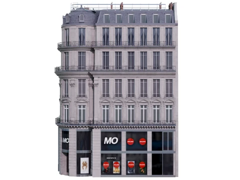 Parisian Haussmann Corner Building 3D Model