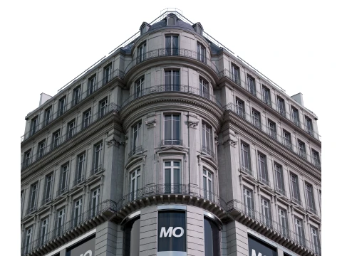 Parisian Haussmann Corner Building 3D Model
