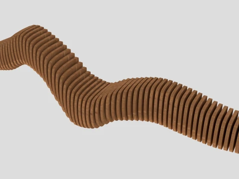 Parametric Wave Wall Shelf - Ribbed Floating Shelf 3D Модель