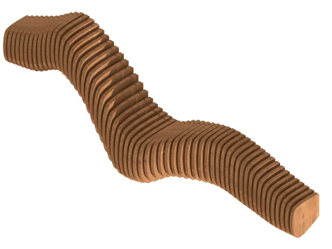 Parametric Wave Wall Shelf - Ribbed Floating Shelf 3D Model