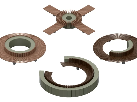 Landscape Bench Planter Collection 3D Модель
