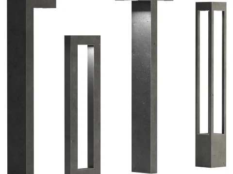 Modern Architectural Bollard Lights 3D Model