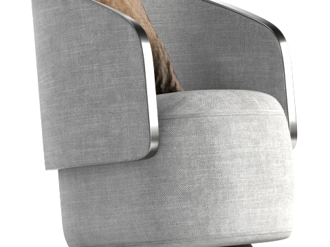 Luna Curved Accent Chair 3D Model