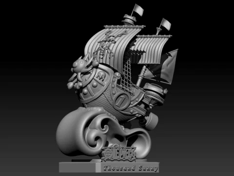 One Piece Thousand Sunny 3D Printable 3D Model