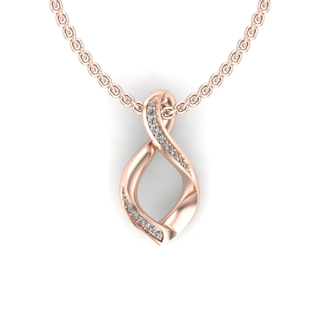 Diamond Infinity Twist Pendant 3D Print Model 3D Print Model .c4d .max .obj .3ds .fbx .stl .blend 