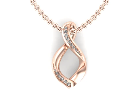 Diamond Infinity Twist Pendant 3D Print Model 3D प्रिंट मॉडल