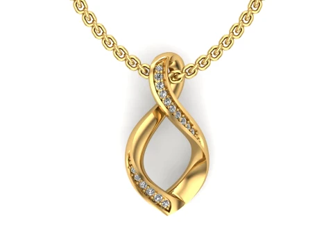 Diamond Infinity Twist Pendant 3D Print Model 3D Print Model