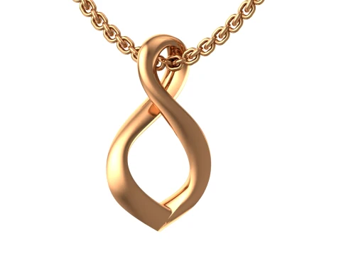 Diamond Infinity Twist Pendant 3D Print Model 3D Print Model