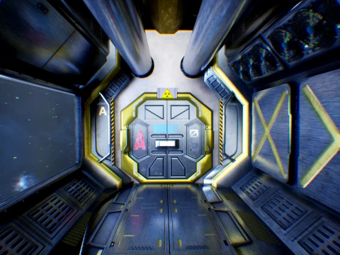 Modular Sci-Fi Corridor Lowpoly Game-ready 3D Model