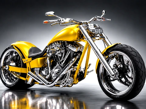 Dragster Custom Motorcycle 3D Model