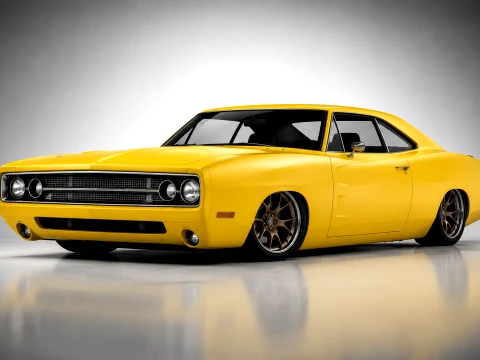 Charger Restomod 1969 Custom Muscle Car Low Poly 3D Model