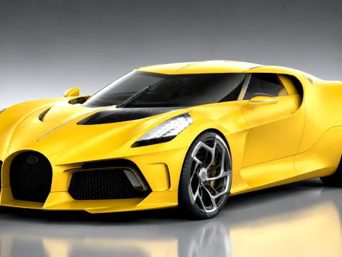 La Voiture Noire Hypercar Low Poly 3D Model