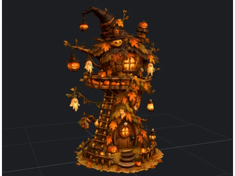 Autumn Wizard Cottage 3D Model