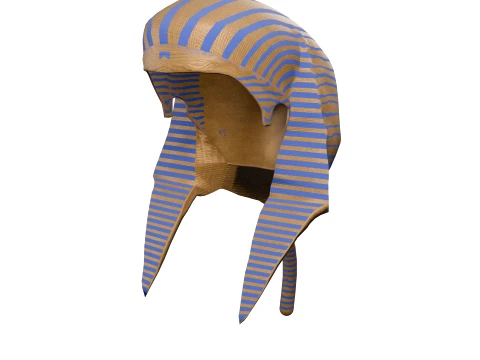 Egyptian Pharaoh Nemes Headdress Tapered Lappets 3D Model