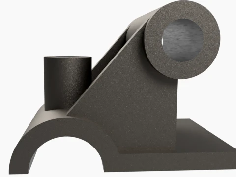 Industrial Ribbed Pivot Bracket - Premium CAD Model 3D Model