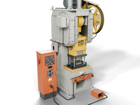 Soviet Mechanical Power Press KD2128 Style - Realistic PBR Industrial Machine 3D Modell