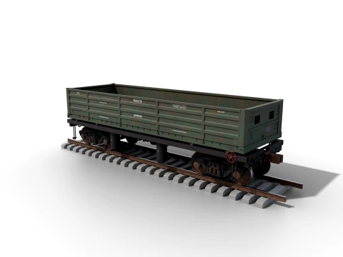 Voiture à benne basculante soviétique type 6VS-60 avec 18-100 bogies - PBR réaliste Modèle 3D