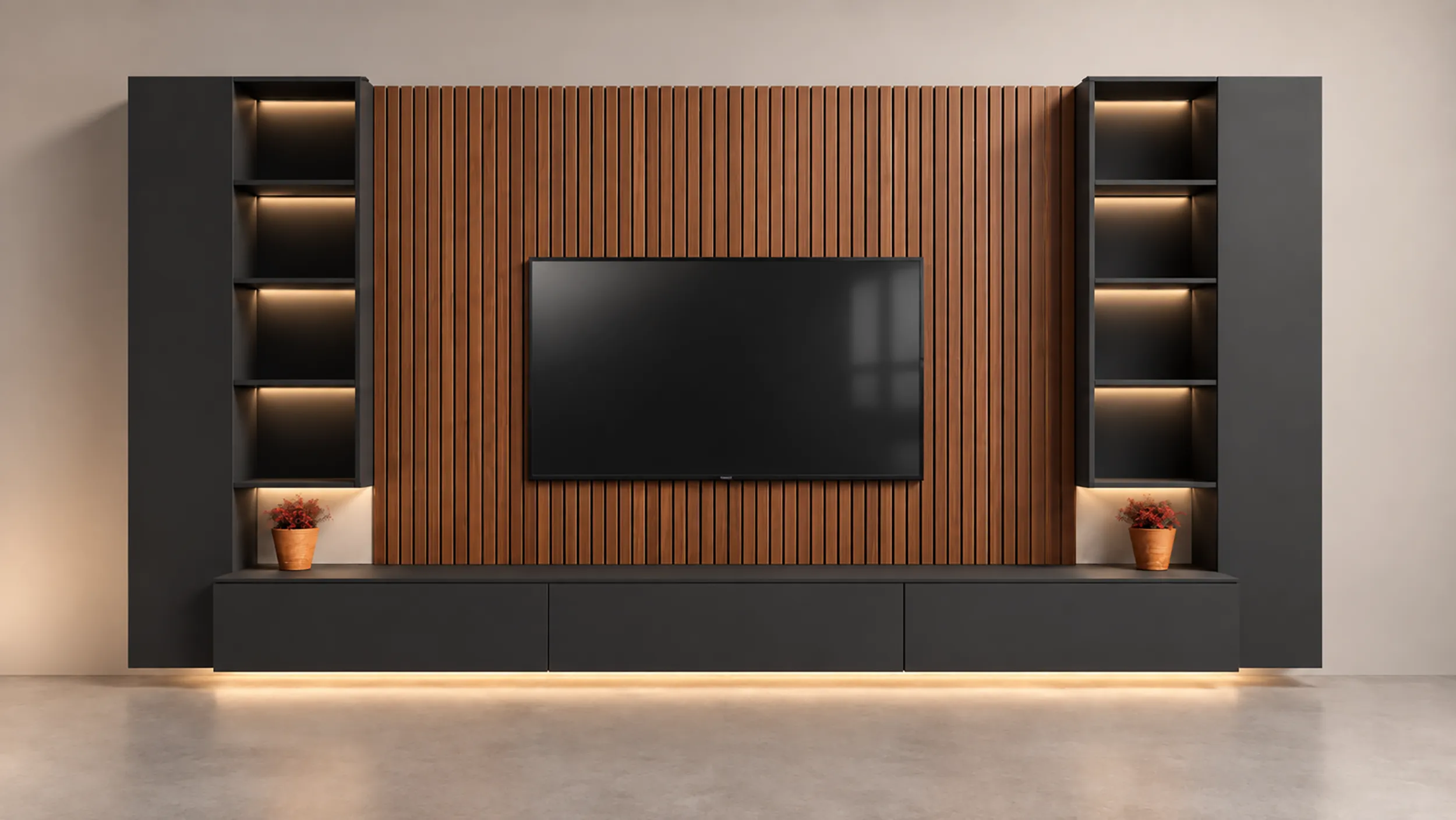 TV Wall 3D Model .c4d .max .obj .3ds .fbx .stl .blend 
