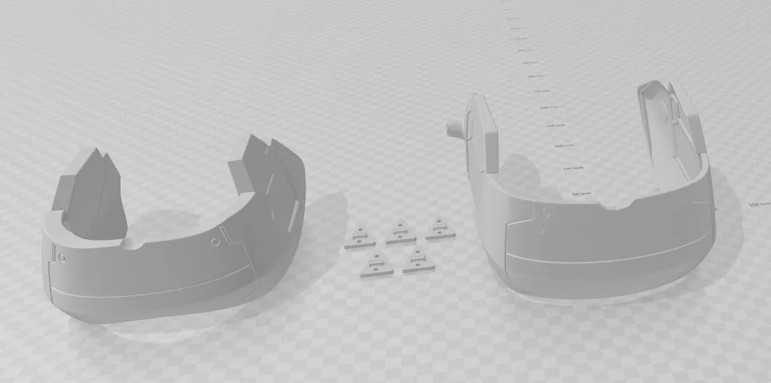 Kaiju N8 Mina Ashiro Visor Buckles 3D Print Model .c4d .max .obj .3ds .fbx .stl .blend