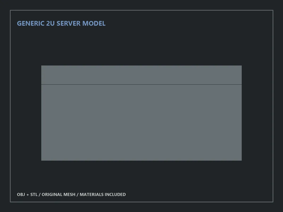 Generic 2U Server Model 3D Model .c4d .max .obj .3ds .fbx .stl .blend 