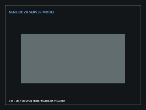 Generic 2U Server Model 3D Model