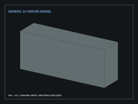 Generic 2U Server Model 3D Model