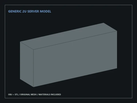 Generic 2U Server Model 3D Model