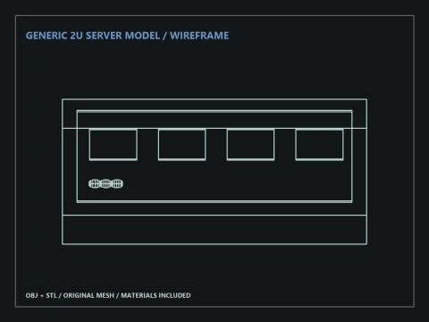 Generic 2U Server Model 3D Model
