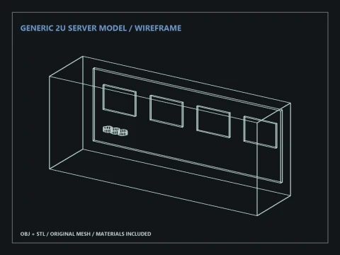 Generic 2U Server Model 3D Model