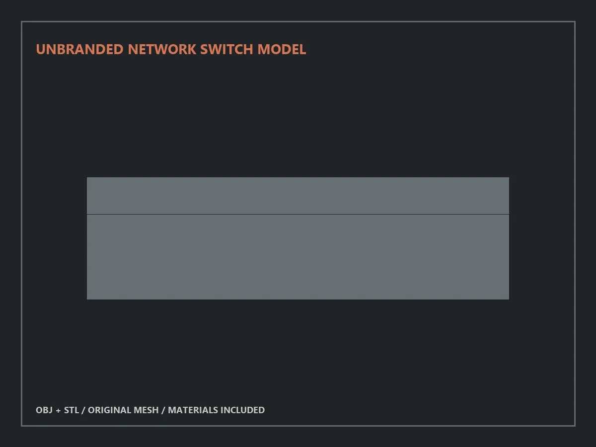 Unbranded Network Switch Model 3D Model .c4d .max .obj .3ds .fbx .stl .blend 