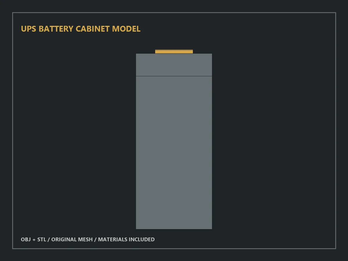 UPS Battery Cabinet Model 3D Model .c4d .max .obj .3ds .fbx .stl .blend 