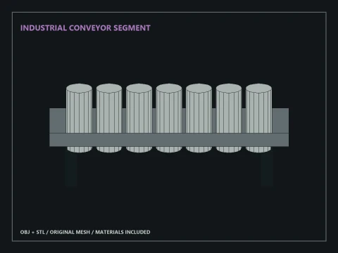 Industrial Conveyor Segment 3D Model
