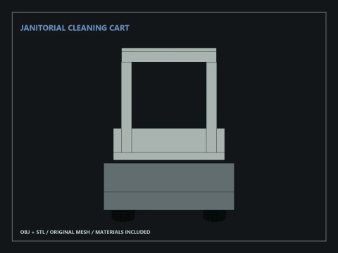 Janitorial Cleaning Cart 3D Model