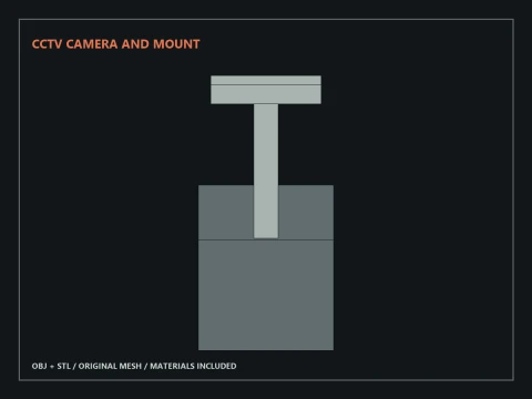 CCTV Camera and Mount 3D Model
