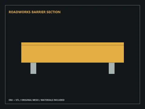 Roadworks Barrier Section 3D Model