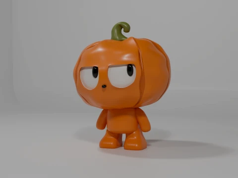 Cartoon Halloween Pumpkin Character 3D Printable figure 3D Print Model