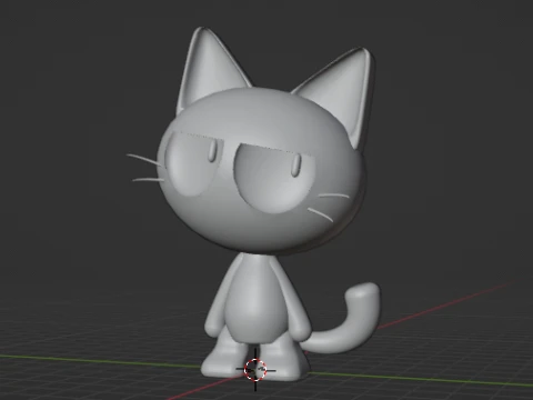 Cute Cartoon Black Cat 3D Printable figure 3D Print Model
