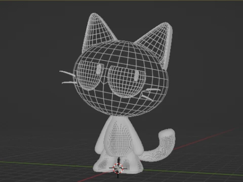 Cute Cartoon Black Cat 3D Printable figure 3D Print Model