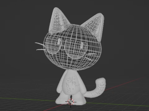 Cute Cartoon Black Cat 3D Printable figure 3D Print Model
