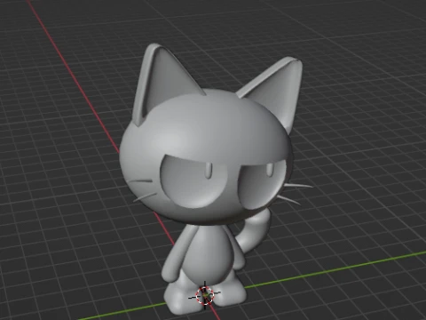 Cute Cartoon Black Cat 3D Printable figure 3D Print Model