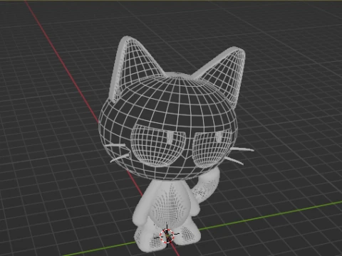 Cute Cartoon Black Cat 3D Printable figure 3D Print Model