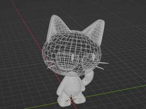 Cute Cartoon Black Cat 3D Printable figure 3D Print Model