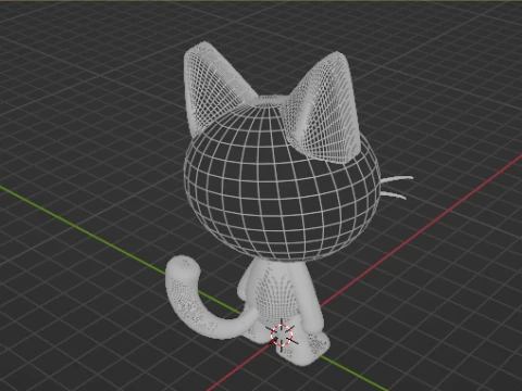 Cute Cartoon Black Cat 3D Printable figure 3D Print Model