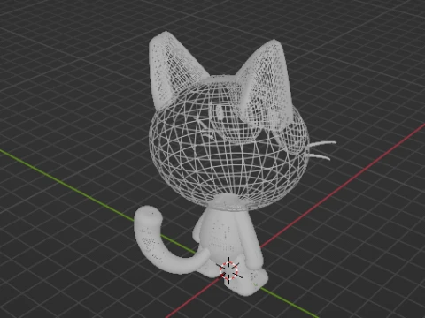 Cute Cartoon Black Cat 3D Printable figure 3D Print Model