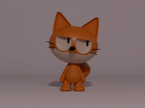 Cute Cartoon Fox 3D Printable figure 3D Print Model
