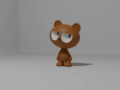 Cute Cartoon Brown Bear 3D Printable figure 3D Print Model