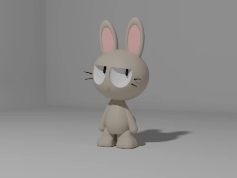 Cute Cartoon Rabbit 3D Printable figure 3D Print Model