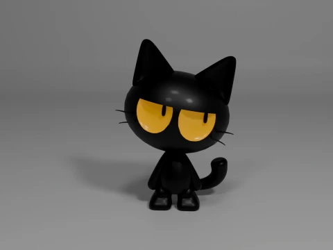 Impressão 3D de gato preto de Halloween Modelo de Impressão 3D