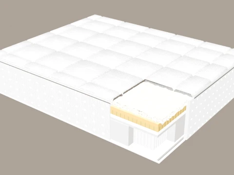 HeritageNatureHybridHandmadeMattressTuftedPunteriz160X200 3D Model