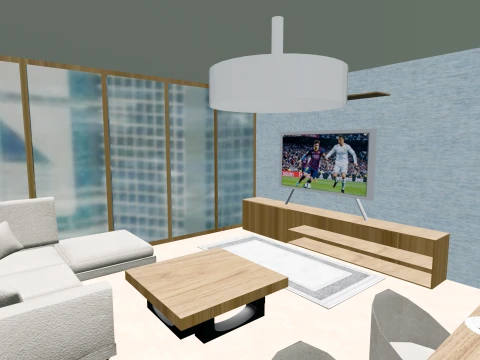 Heritage Modern Living Room 3D Model